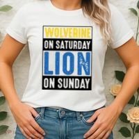 Wolverine On Saturday Lion On Sunday Women's T-Shirt thumb 2