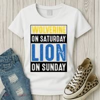 Wolverine On Saturday Lion On Sunday Women's T-Shirt thumb 3