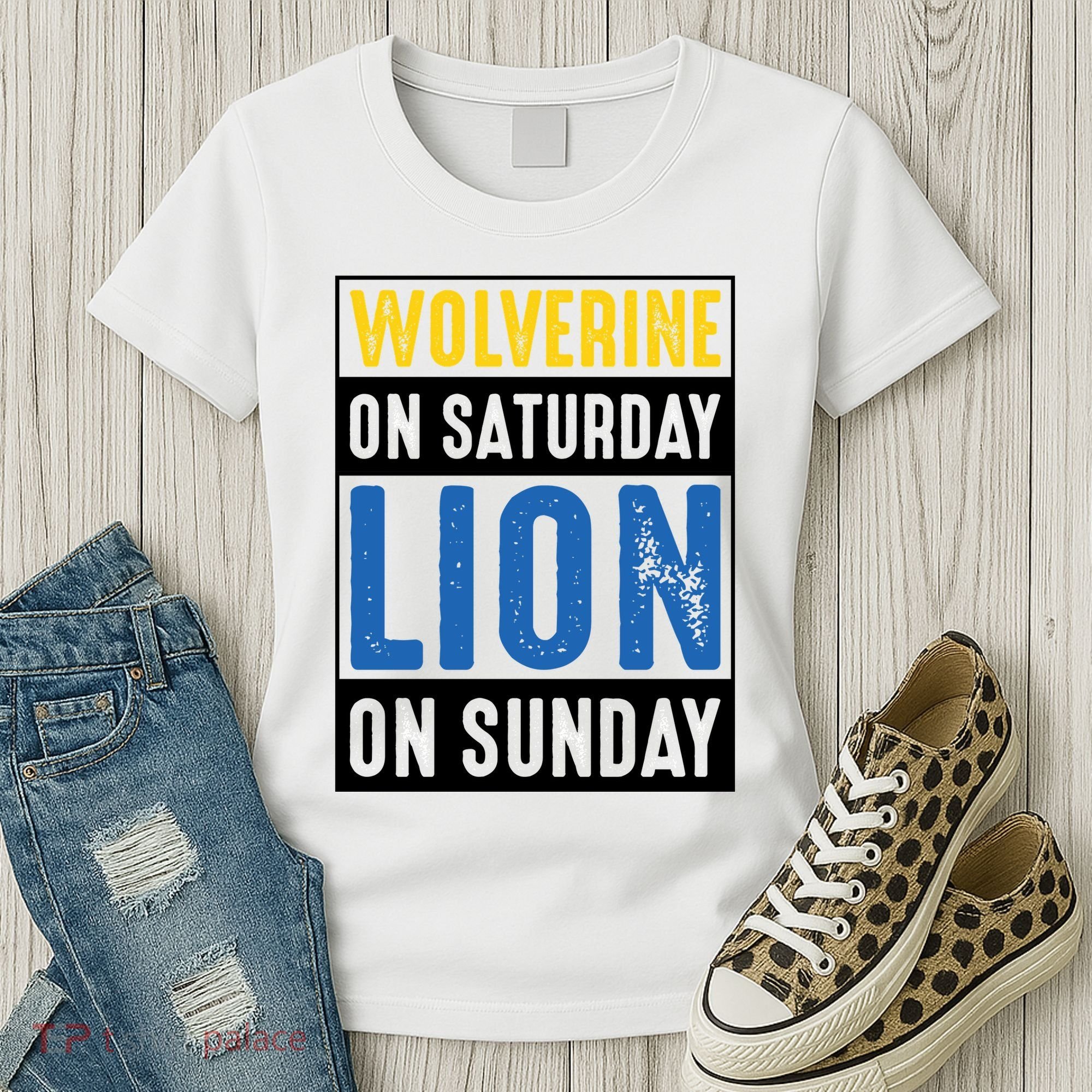 Wolverine On Saturday Lion On Sunday Women's T-Shirt