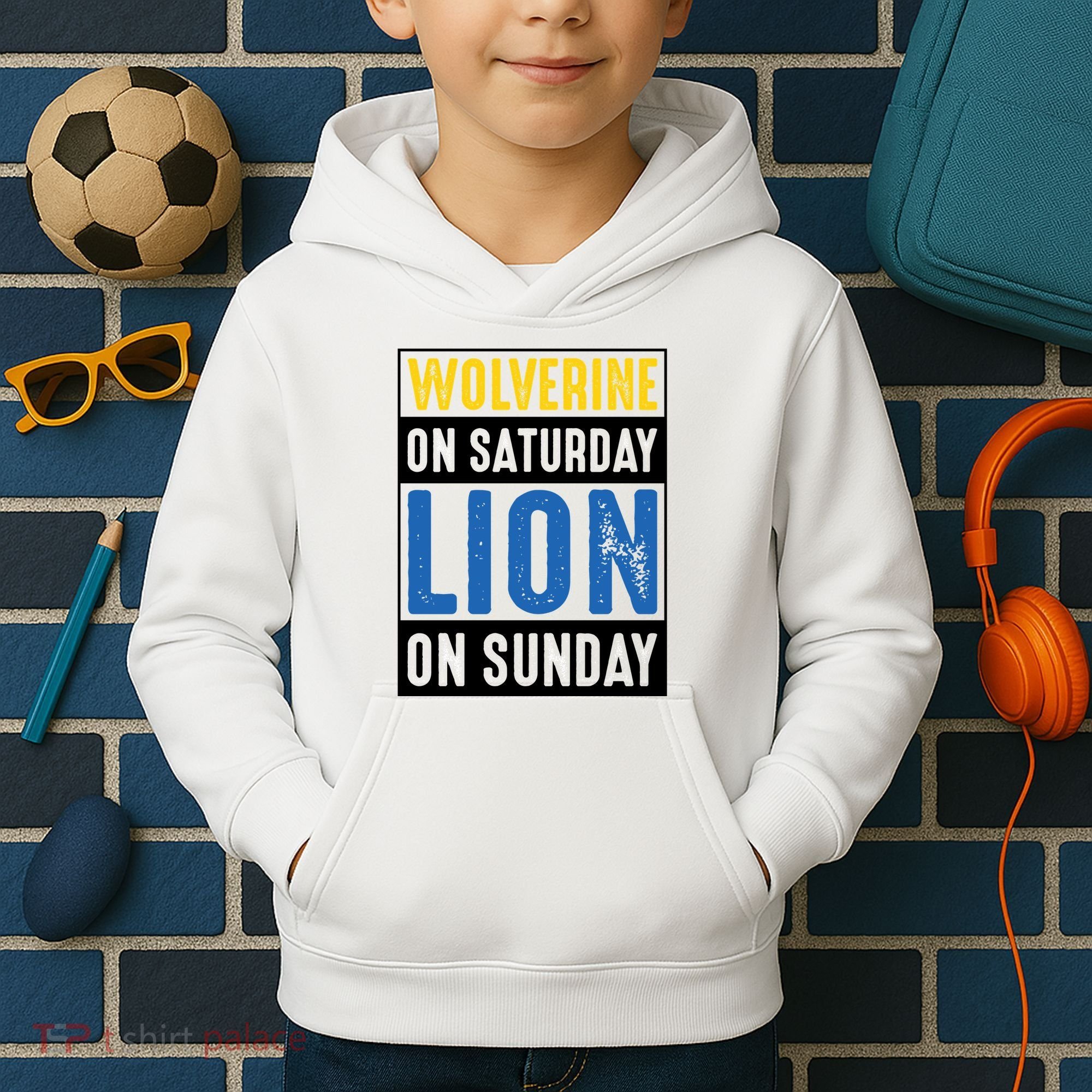 Wolverine On Saturday Lion On Sunday Kids Hoodie