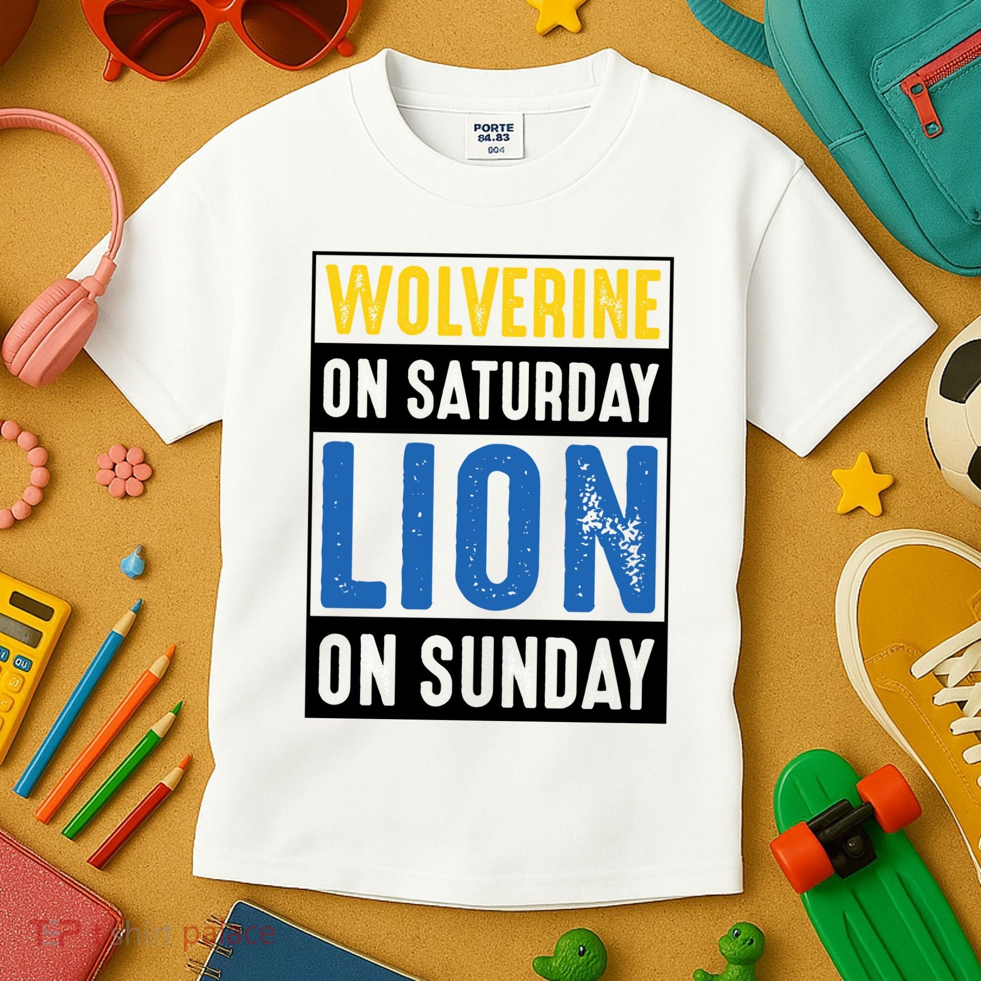 Wolverine On Saturday Lion On Sunday Kids T-Shirt