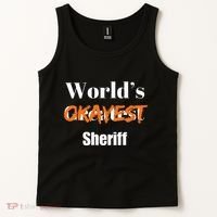 World Okayest Sheriff Sheriffs Sarcasm Sarcastic Humor Tank Top thumb 2
