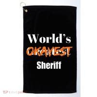 World Okayest Sheriff Sheriffs Sarcasm Sarcastic Humor Golf Towel thumb 0