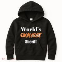World Okayest Sheriff Sheriffs Sarcasm Sarcastic Humor Kids Hoodie thumb 0