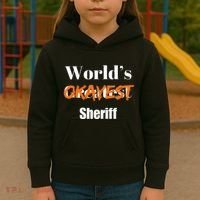 World Okayest Sheriff Sheriffs Sarcasm Sarcastic Humor Kids Hoodie thumb 3