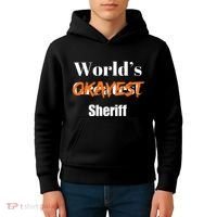 World Okayest Sheriff Sheriffs Sarcasm Sarcastic Humor Kids Hoodie thumb 4