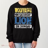 Wolverine On Saturday Lion On Sunday Detroit Women's Sweatshirt thumb 0