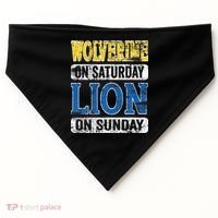 Wolverine On Saturday Lion On Sunday Detroit USA-Made Doggie Bandana thumb 0