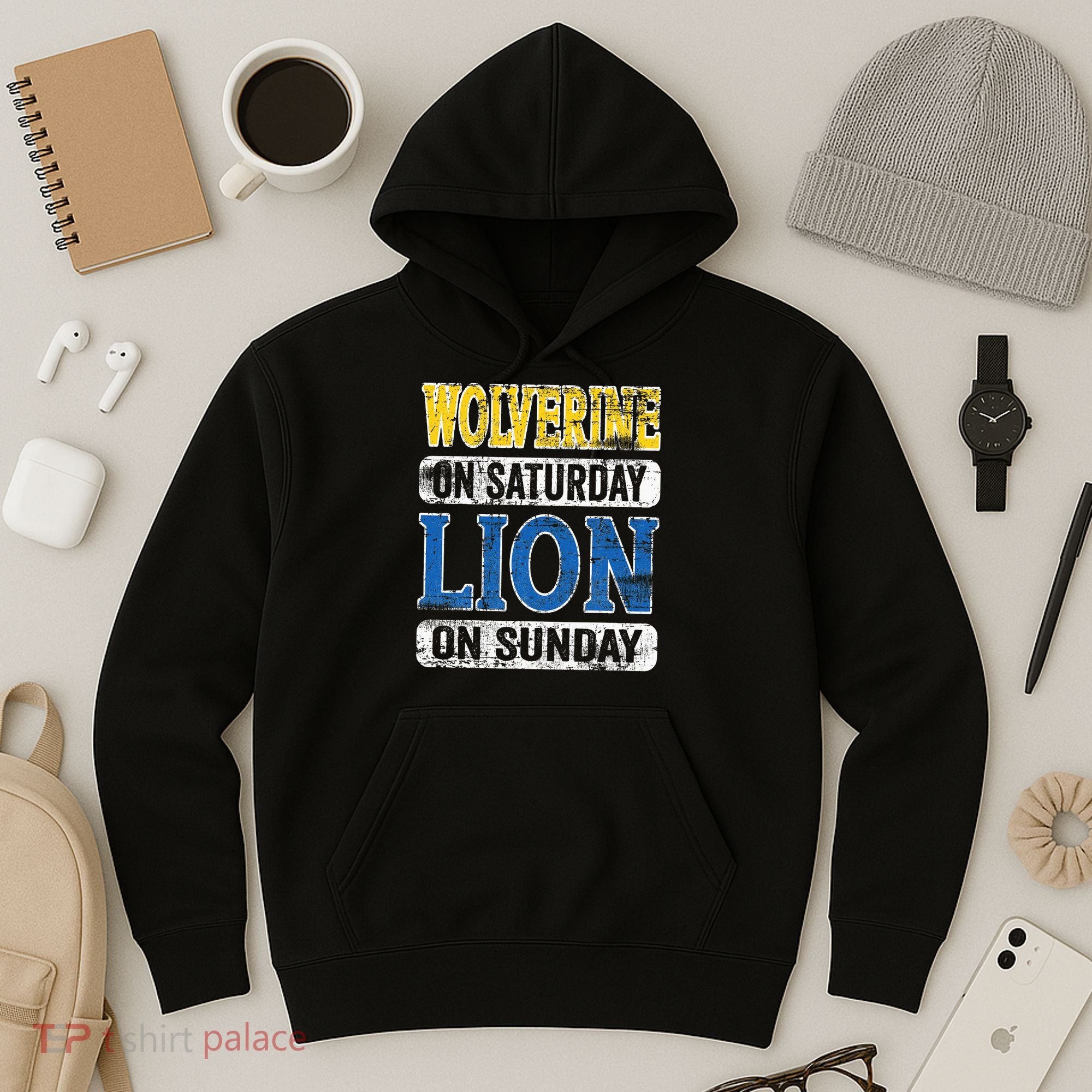 Wolverine On Saturday Lion On Sunday Detroit Hoodie