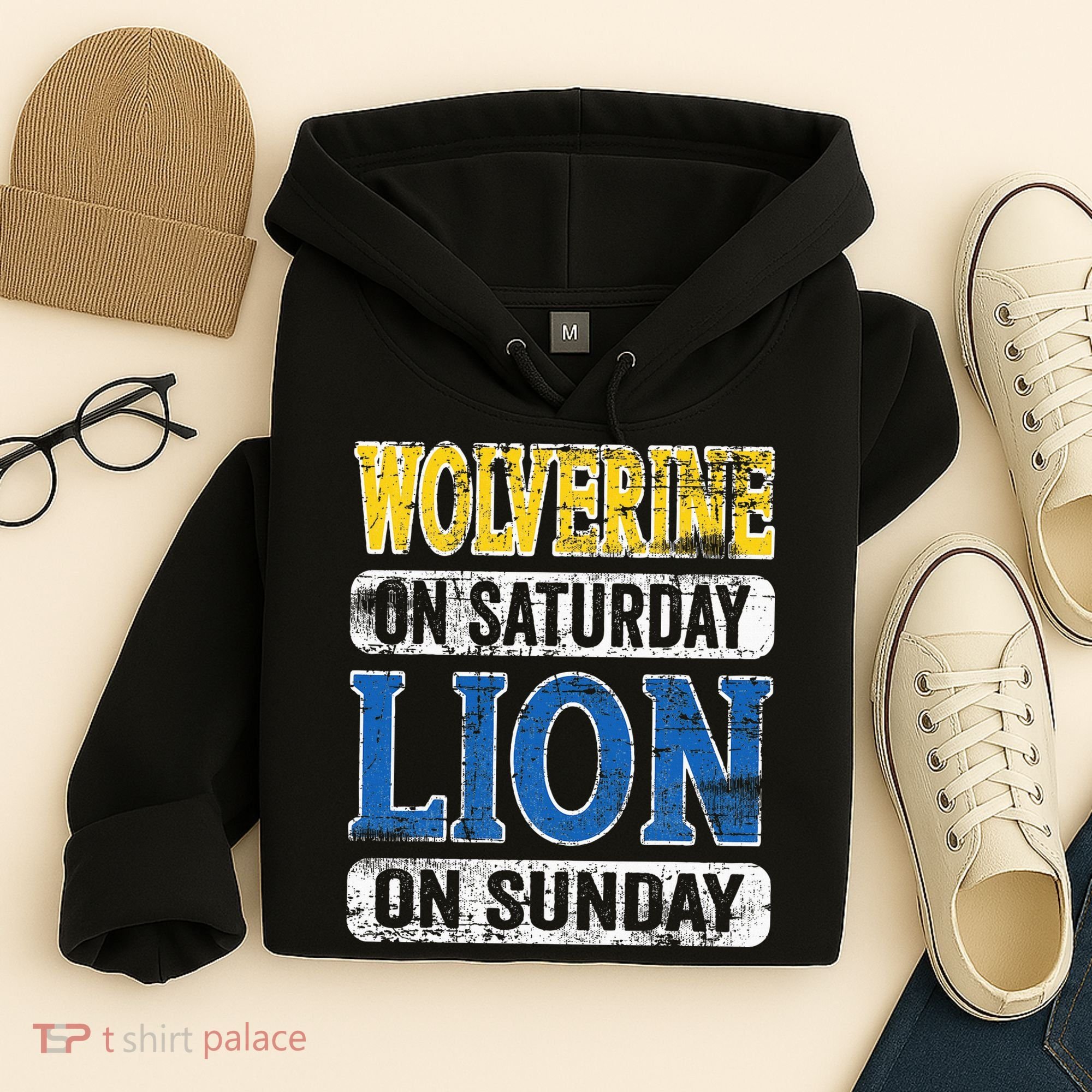 Wolverine On Saturday Lion On Sunday Detroit Hoodie