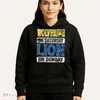 Wolverine On Saturday Lion On Sunday Detroit Hoodie thumb 5