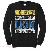 Wolverine On Saturday Lion On Sunday Detroit Sweatshirt thumb 0