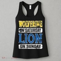 Wolverine On Saturday Lion On Sunday Detroit Women's Tank Top thumb 3