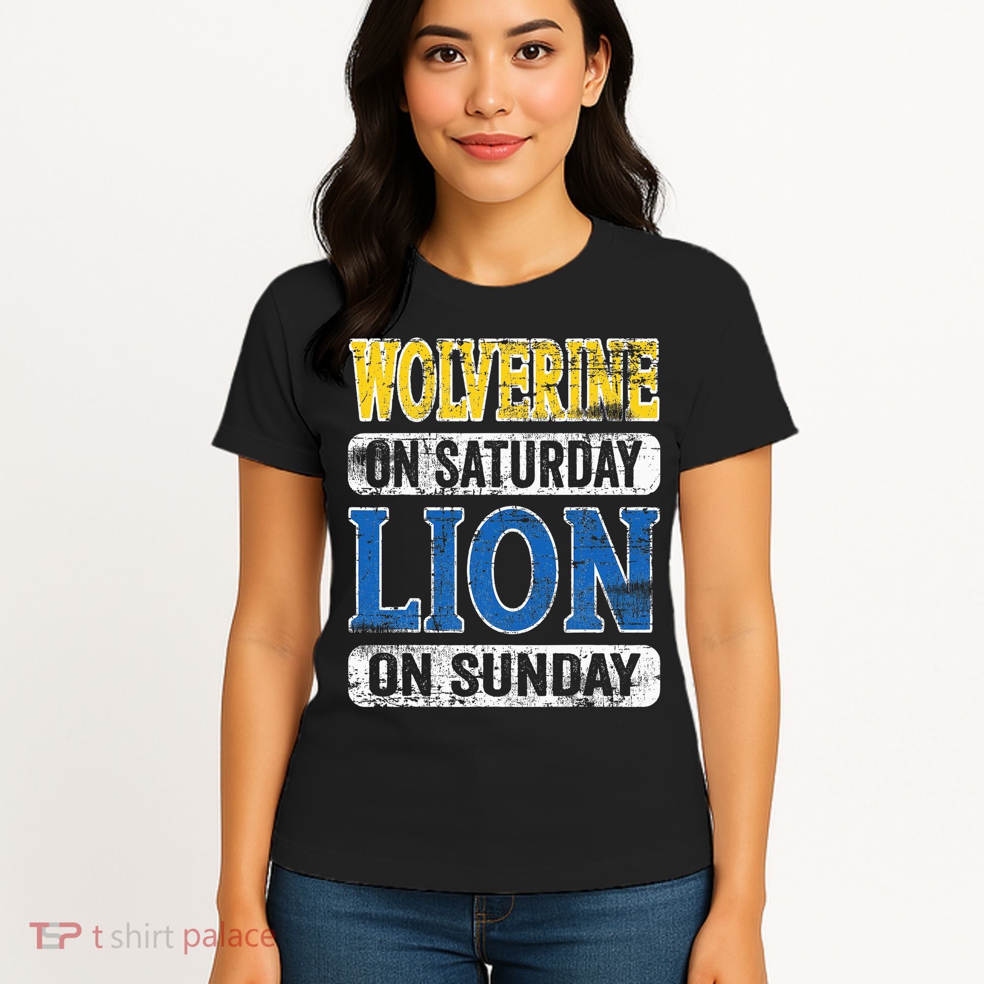 Wolverine On Saturday Lion On Sunday Detroit Women's T-Shirt