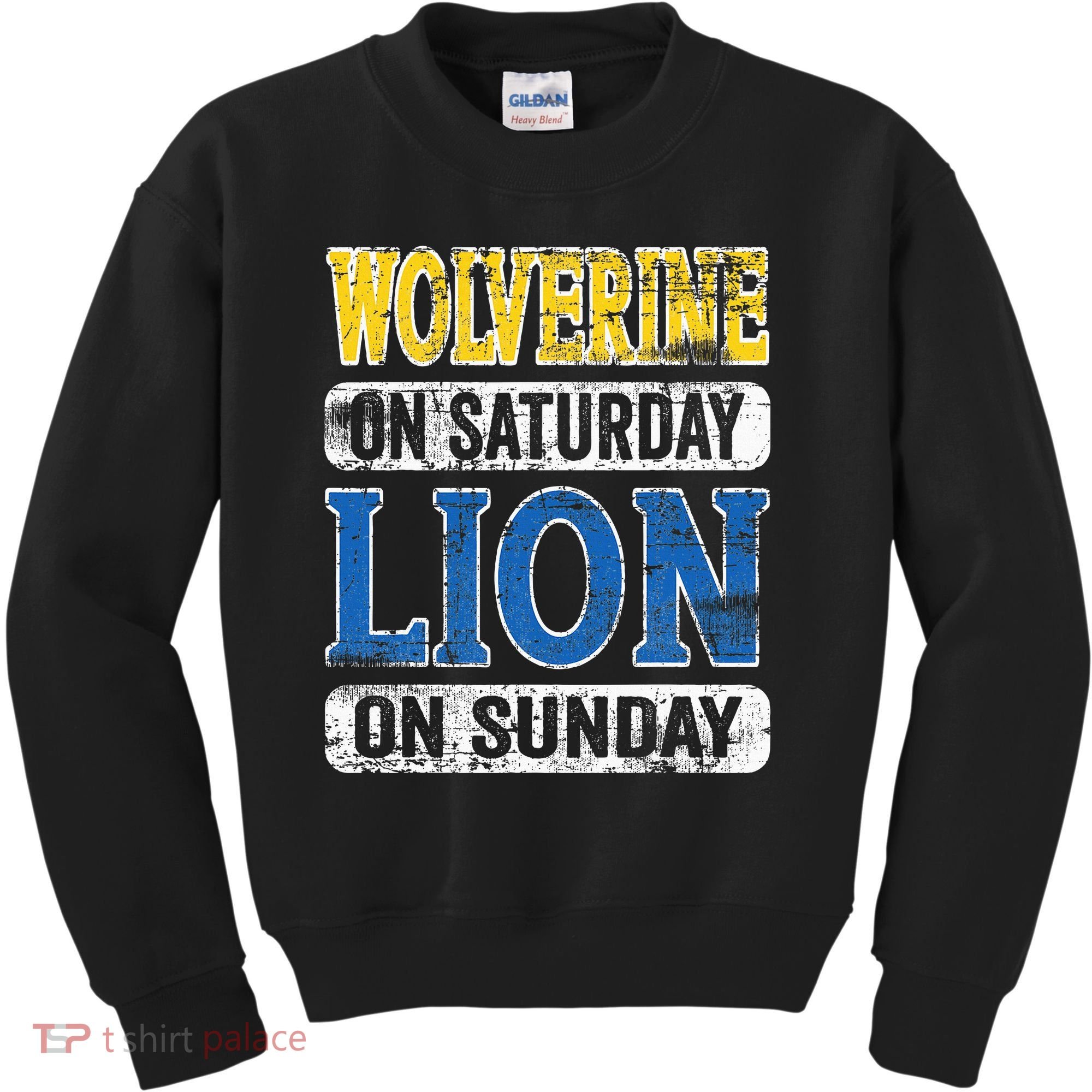 Wolverine On Saturday Lion On Sunday Detroit Kids Sweatshirt