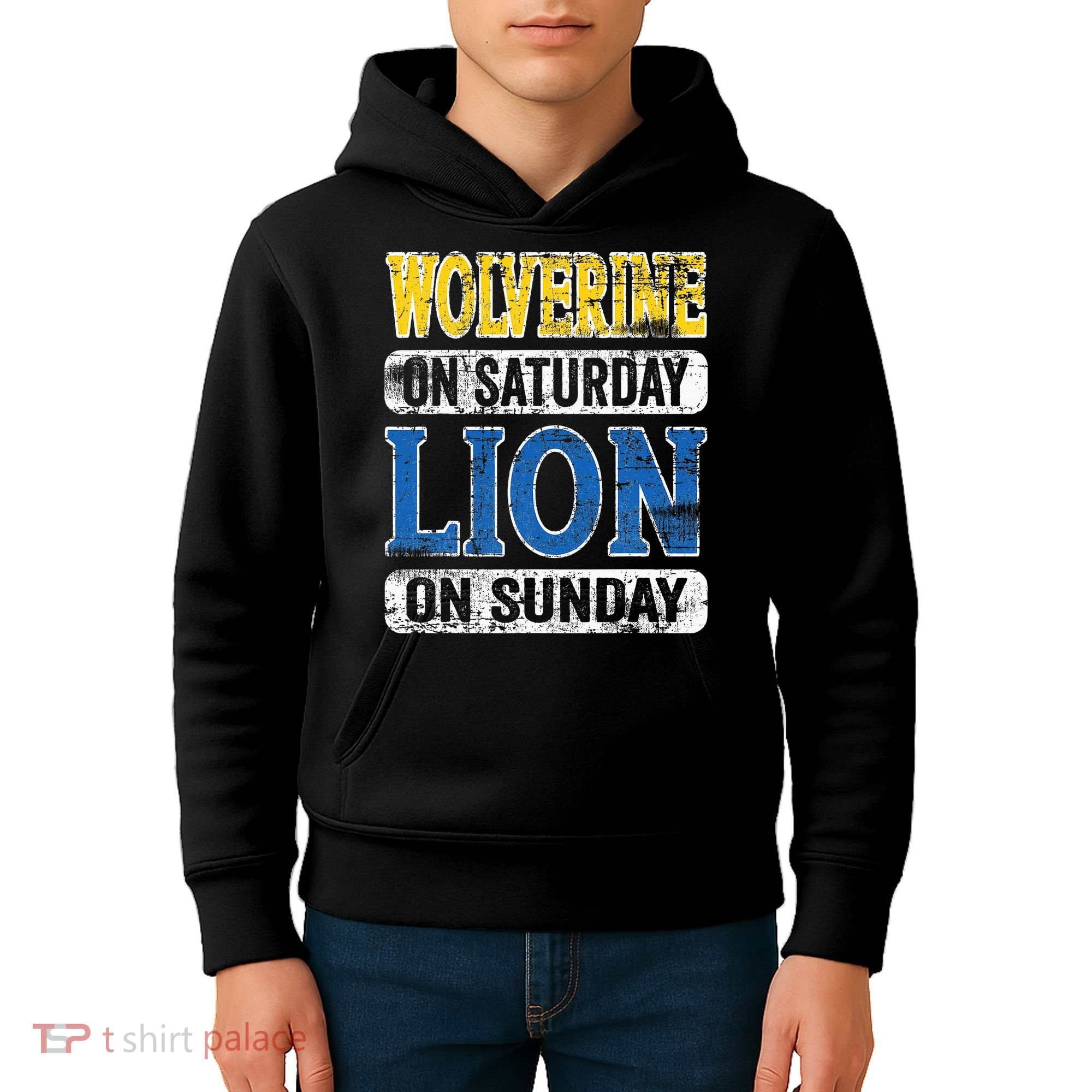 Wolverine On Saturday Lion On Sunday Detroit Kids Hoodie