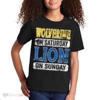 Wolverine On Saturday Lion On Sunday Detroit Kids T-Shirt thumb 2