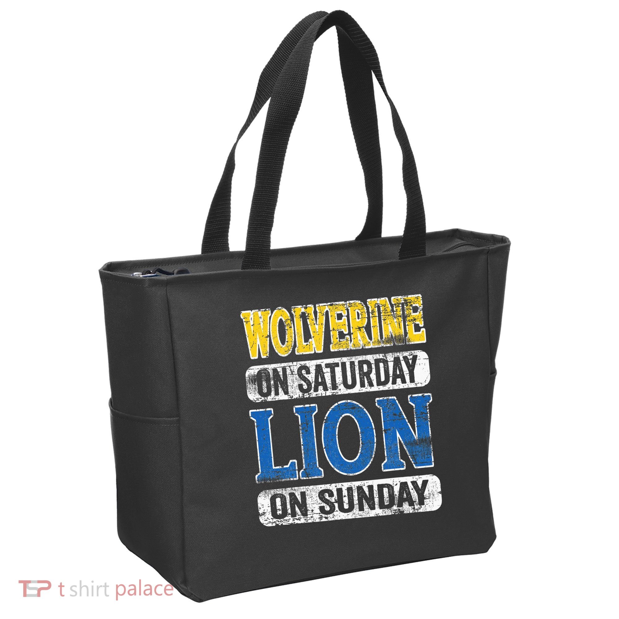 Wolverine On Saturday Lion On Sunday Detroit Tote Bag