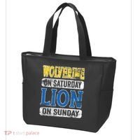 Wolverine On Saturday Lion On Sunday Detroit Tote Bag thumb 3