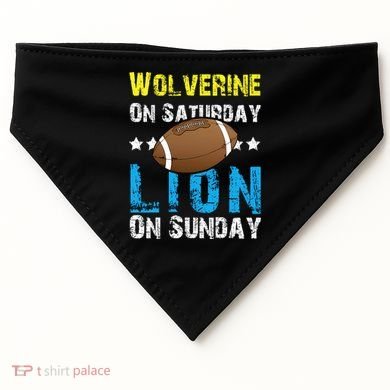 Wolverine On Saturday Lion On Sunday USA-Made Doggie Bandana
