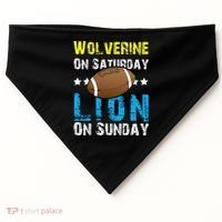 Wolverine On Saturday Lion On Sunday USA-Made Doggie Bandana thumb 0