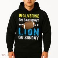 Wolverine On Saturday Lion On Sunday Hoodie thumb 2