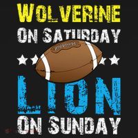 Wolverine On Saturday Lion On Sunday Apron thumb 3