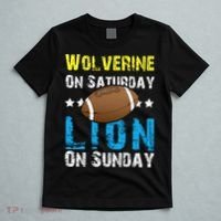 Wolverine On Saturday Lion On Sunday T-Shirt thumb 5