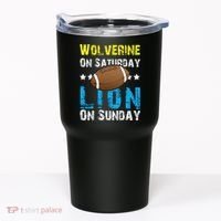 Wolverine On Saturday Lion On Sunday Tumbler thumb 0