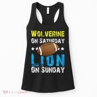 Wolverine On Saturday Lion On Sunday Women's Tank Top thumb 0