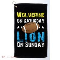Wolverine On Saturday Lion On Sunday Golf Towel thumb 0