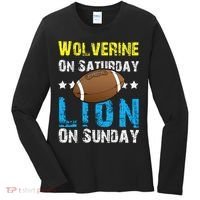 Wolverine On Saturday Lion On Sunday Women's Long Sleeve Shirt thumb 0