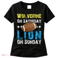 Wolverine On Saturday Lion On Sunday Women's T-Shirt thumb 0