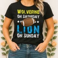 Wolverine On Saturday Lion On Sunday Women's T-Shirt thumb 2