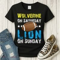 Wolverine On Saturday Lion On Sunday Women's T-Shirt thumb 3