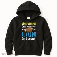 Wolverine On Saturday Lion On Sunday Kids Hoodie thumb 0