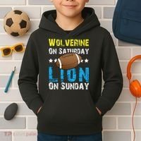 Wolverine On Saturday Lion On Sunday Kids Hoodie thumb 2