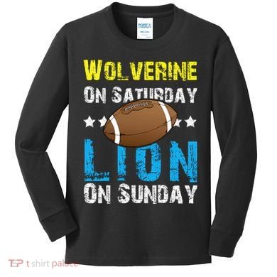 Wolverine On Saturday Lion On Sunday Kids Long Sleeve Shirt