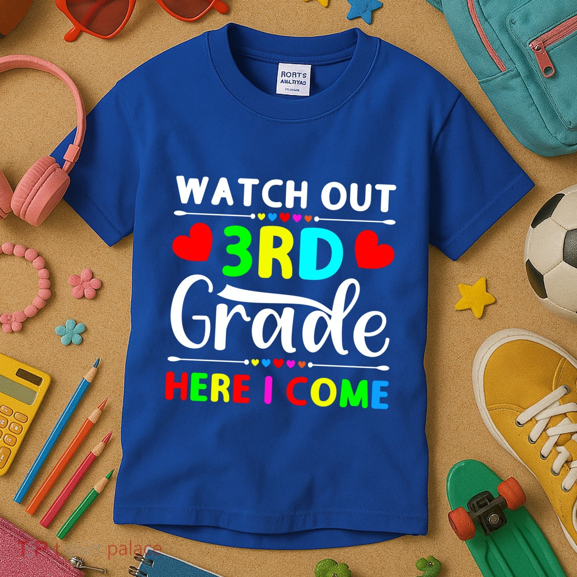 Watch Out Third Grade Here I Come Cute Gift Kids T-Shirt