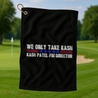 We Only Take Kash American Flag Fbi Director Golf Towel thumb 1