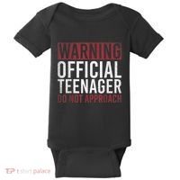 Warning O.Fficial Teenager Do Not Approach 13th Birthday Gift Baby Bodysuit thumb 0