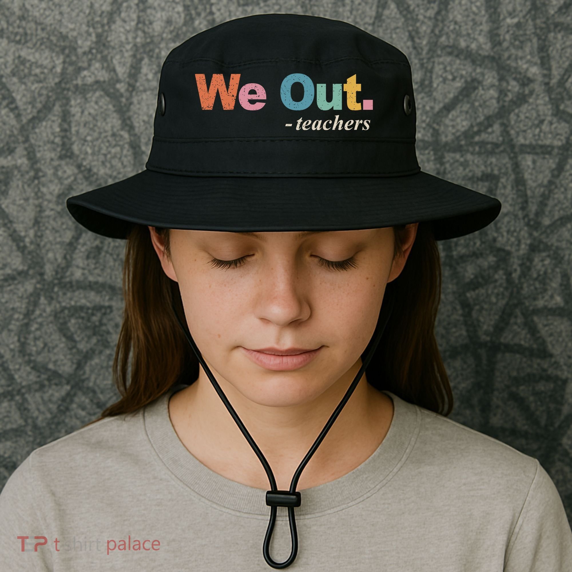 We Out Teachers Teacher Last Day Of School End Year Retro Bucket Hat
