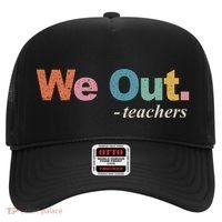 We Out Teachers Teacher Last Day Of School End Year Retro Hat thumb 0