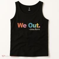 We Out Teachers Teacher Last Day Of School End Year Retro Tank Top thumb 2