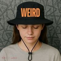 Weird Orange Text Single Word Bucket Hat thumb 3