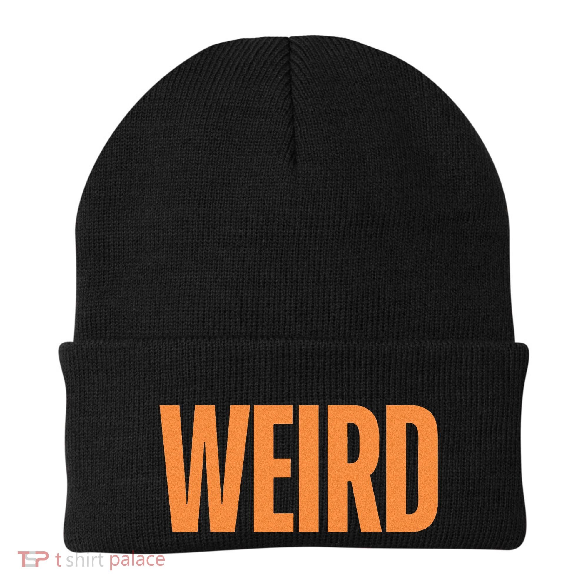 Weird Orange Text Single Word Beanie