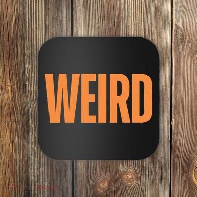 Weird Orange Text Single Word Coaster