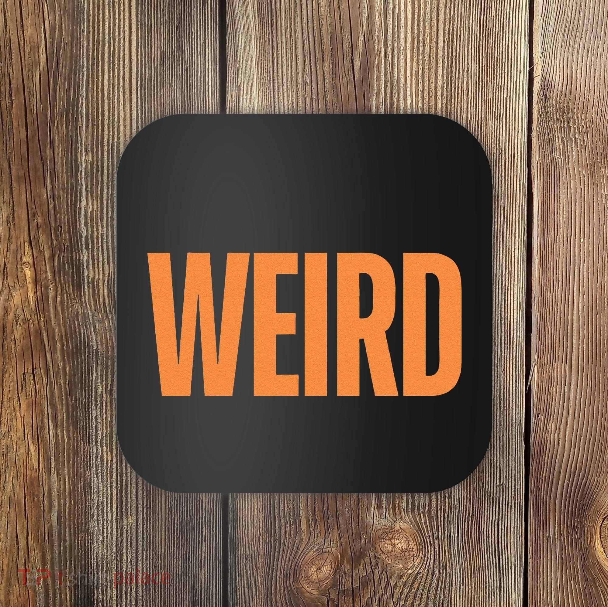 Weird Orange Text Single Word Coaster
