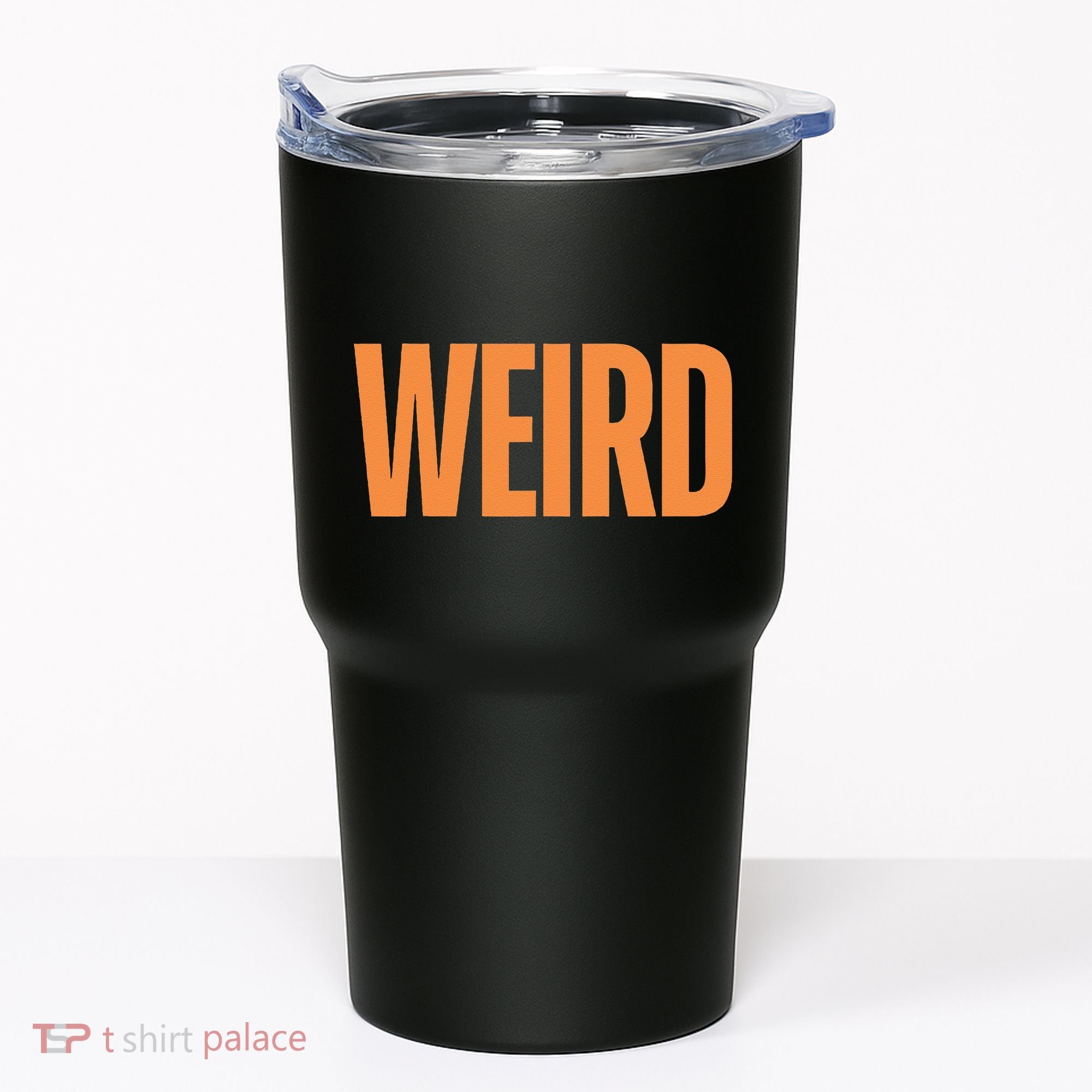 Weird Orange Text Single Word Tumbler