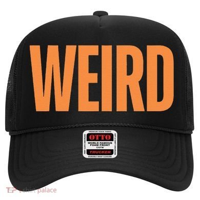 Weird Orange Text Single Word Hat